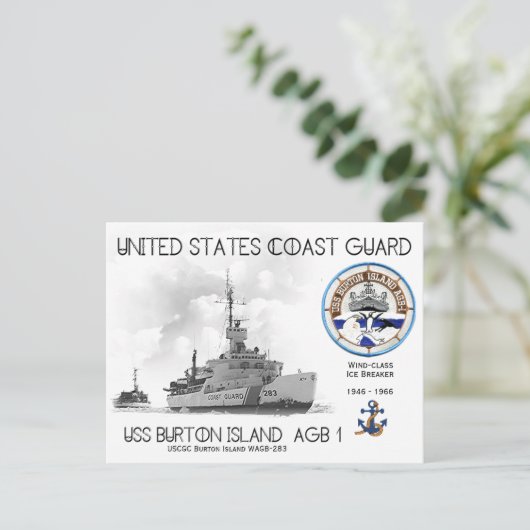USCGC Burton Island WAGB-283 Ice Breaker Postkarte (Stehend Vorderseite)