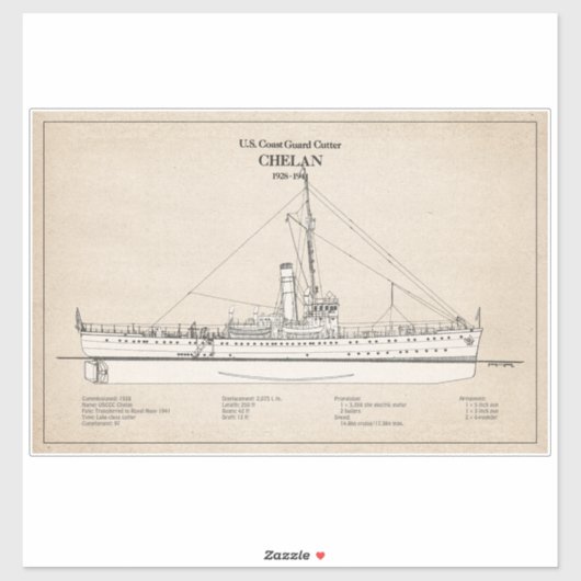 USCGC Chelan - SBD Aufkleber (Blatt)