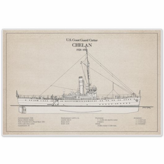 USCGC Chelan - SBD Aufkleber (Vorderseite)