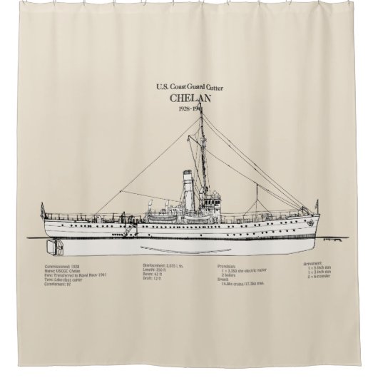 USCGC Chelan - SBD Duschvorhang (Vorderseite)