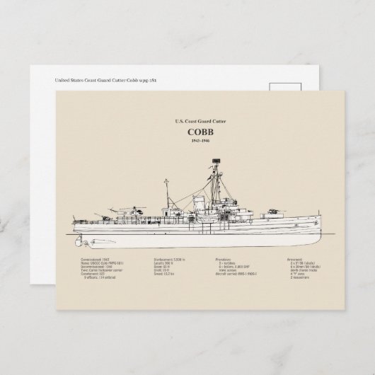 USCGC Cobb wpg-181 - SBD Postkarte (Vorne/Hinten)