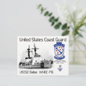USCGC DALLAS WHEC-716 - CUTTER - POSTCARD POSTKARTE (Stehend Vorderseite)