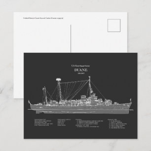 USCGC Duane wpg-33 - PD Postkarte