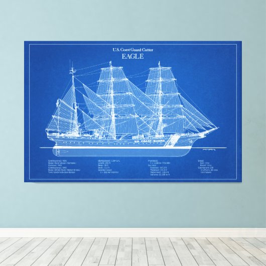 USCGC Eagle wix-327 - ABD Leinwanddruck (Insitu (Holzboden))