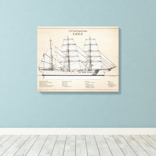 USCGC Eagle wix-327 - SBD Leinwanddruck (Insitu (Holzboden))