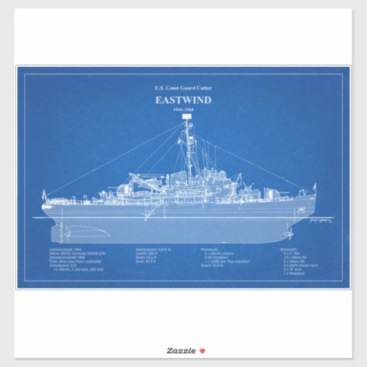 USCGC Eastwind Waggb-279 - ABD Aufkleber (Blatt)