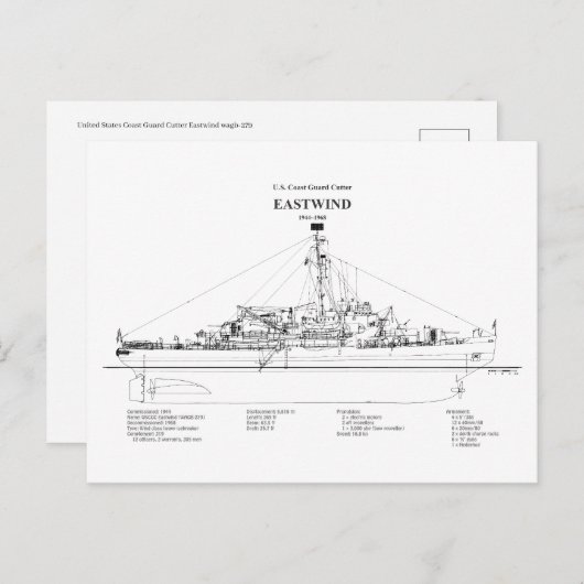 USCGC Eastwind Waggb-279 - BD Postkarte (Vorne/Hinten)