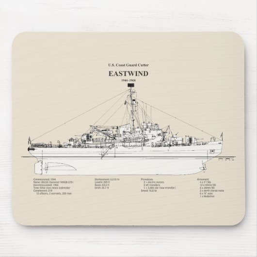 USCGC Eastwind Waggb-279 - SBD Mousepad (Vorne)