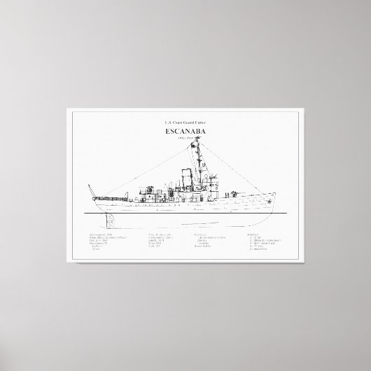 USCGC Escanaba wpc-77 - BD Leinwanddruck (Vorderseite)