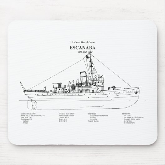 USCGC Escanaba wpc-77 - BD Mousepad (Vorne)