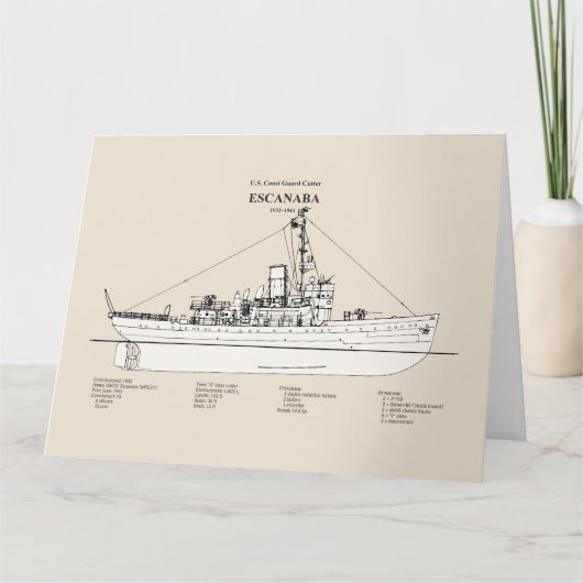USCGC Escanaba wpc-77 - SBD Dankeskarte (Vorderseite)