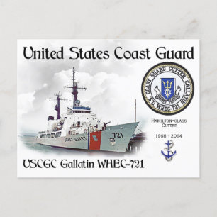 USCGC Gallatin WHEC-721 Cutter Postkarte
