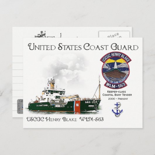 USCGC Henry Blake WLM-563 Coastal Buoy Tender Postkarte (Vorne/Hinten)