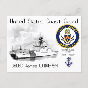 USCGC JAMES WMSL-754 CUTTER POSTKARTE