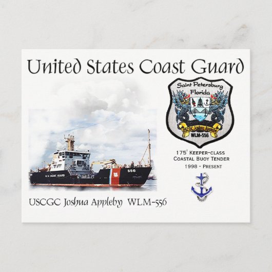 USCGC Joshua Appleby WLM-556 Coastal Buoy Tender Postkarte (Vorderseite)