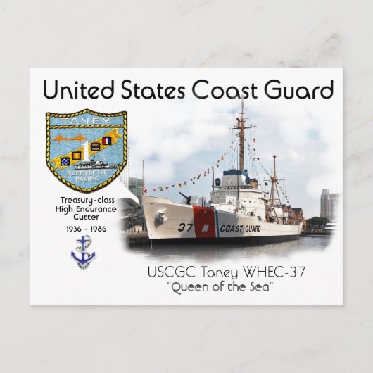 USCGC Taney WHEC-37 High Endurance Cutter Postkarte (Vorderseite)