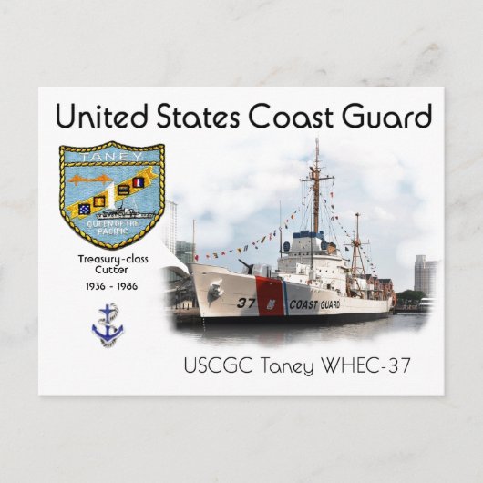 USCGC Taney WHEC-37 hoher Ausdauer-Schneider Postkarte (Vorderseite)