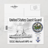 USCGC WACHUSETT WPG-44 CUTTER POSTKARTE (Vorne/Hinten)