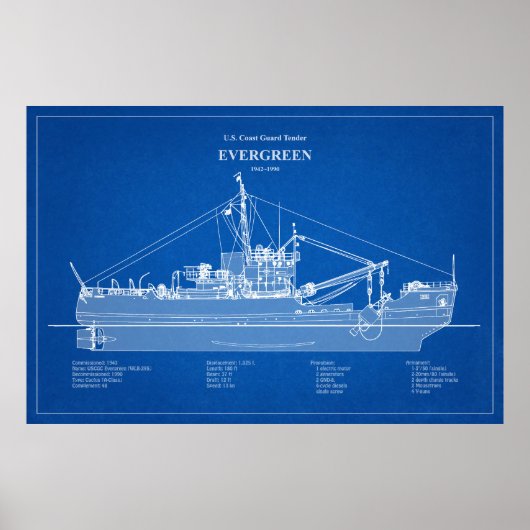 USCGT Evergreen wlb-295 - ABD Poster (Vorne)