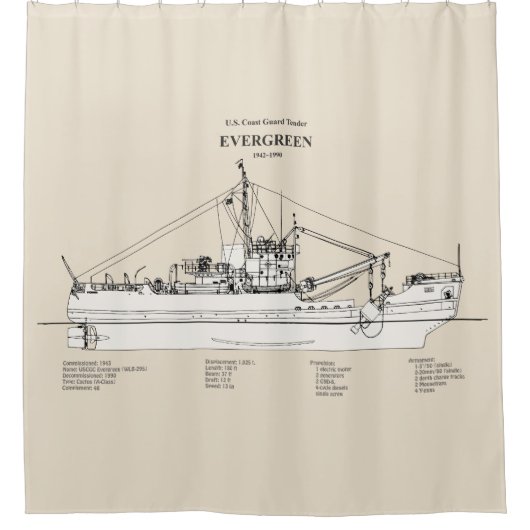 USCGT Evergreen wlb-295 - SBD Duschvorhang (Vorderseite)