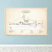USCGT Evergreen wlb-295 - SBD Leinwanddruck (Insitu (Holzboden))