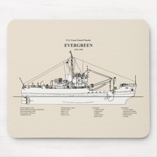 USCGT Evergreen wlb-295 - SBD Mousepad (Vorne)