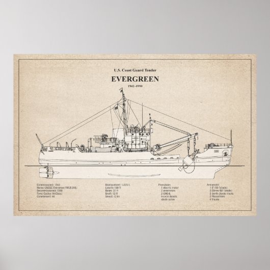 USCGT Evergreen wlb-295 - SBD Poster (Vorne)