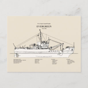 USCGT Evergreen wlb-295 - SBD Postkarte