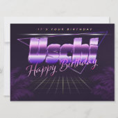 Uschi Name Vorname lila retro Karte Geburtstag (Vorderseite)