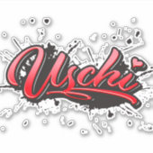 Uschi red Heart Graffiti Aufkleber Sticker (Vorderseite)