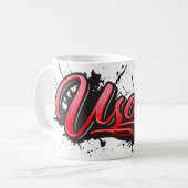 Uschi red Heart Graffiti Tasse Kaffeetasse (Vorderseite Links)