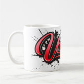 Uschi red Heart Graffiti Tasse Kaffeetasse (Links)