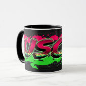 Uschi Vorname Name Graffiti red green Tasse (Vorderseite Links)