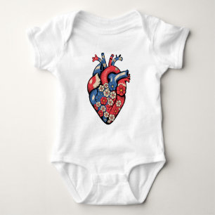 usd vintage herz damen baby strampler
