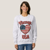 usd vintage herz damen sweatshirt (Vorne ganz)