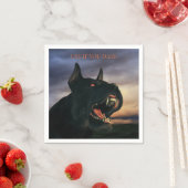 Use If You Dare. Big, black dog Serviette (Beispiel)