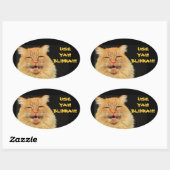 Use Yah Blinkah sagt Boston Kittah Ovaler Aufkleber (Blatt)