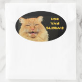 Use Yah Blinkah sagt Boston Kittah Ovaler Aufkleber (Tasche)