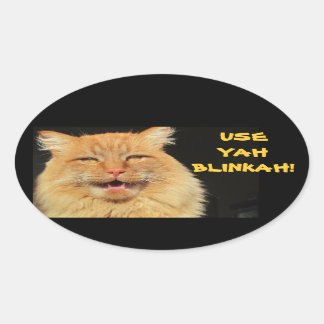 Use Yah Blinkah sagt Boston Kittah Ovaler Aufkleber