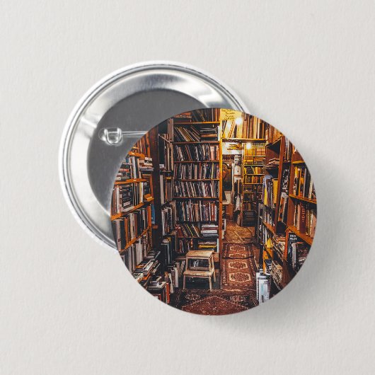 Used Bookstore Book Lovers Photo Button (Vorne & Hinten)