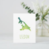 Usedom-Karte Postkarte (Stehend Vorderseite)