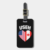 USEH America Canada Flag Funny American Canadian Gepäckanhänger (Vorderseite vertikal)