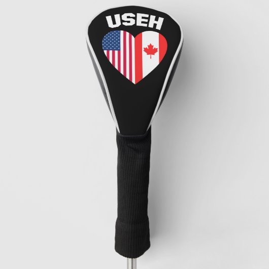 USEH America Canada Flag Funny American Canadian Golf Headcover (Vorderseite)