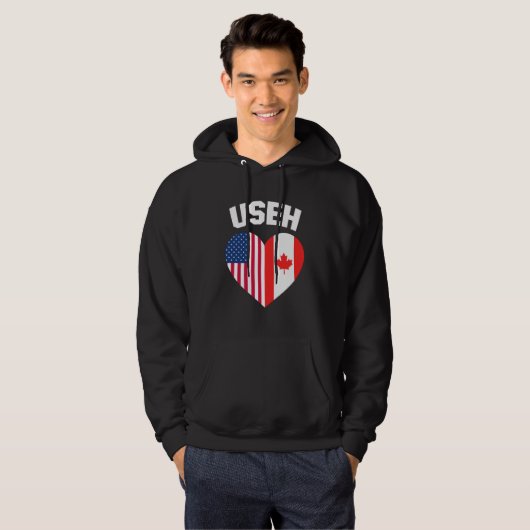 USEH America Canada Flag Funny American Canadian Hoodie (Vorne ganz)