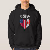 USEH America Canada Flag Funny American Canadian Hoodie (Vorderseite)