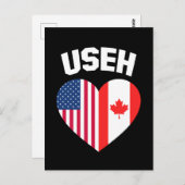 USEH America Canada Flag Funny American Canadian Postkarte (Vorne/Hinten)
