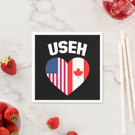 USEH America Canada Flag Funny American Canadian Serviette (Beispiel)