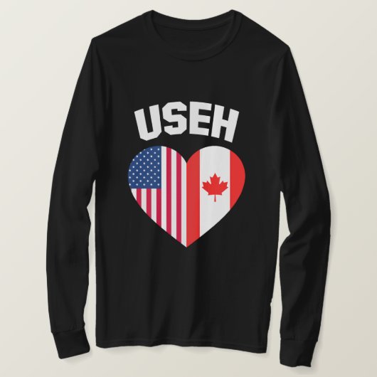 USEH America Canada Flag Funny American Canadian T-Shirt (Design vorne)
