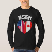USEH America Canada Flag Funny American Canadian T-Shirt (Vorderseite)