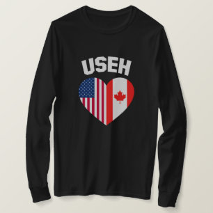 USEH America Canada Flag Funny American Canadian T-Shirt